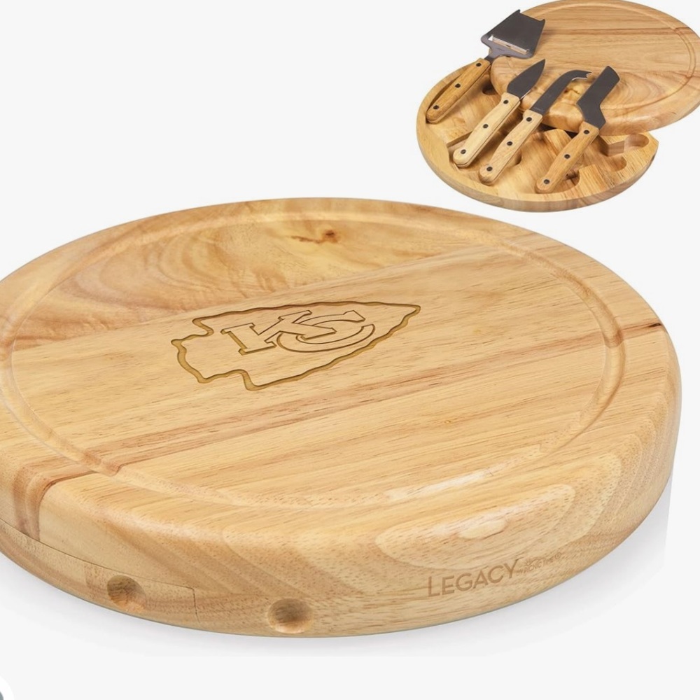 NFL KC Circo Cheese Board and Knife Set 
Charcuterie Board & Wood Cutting Set